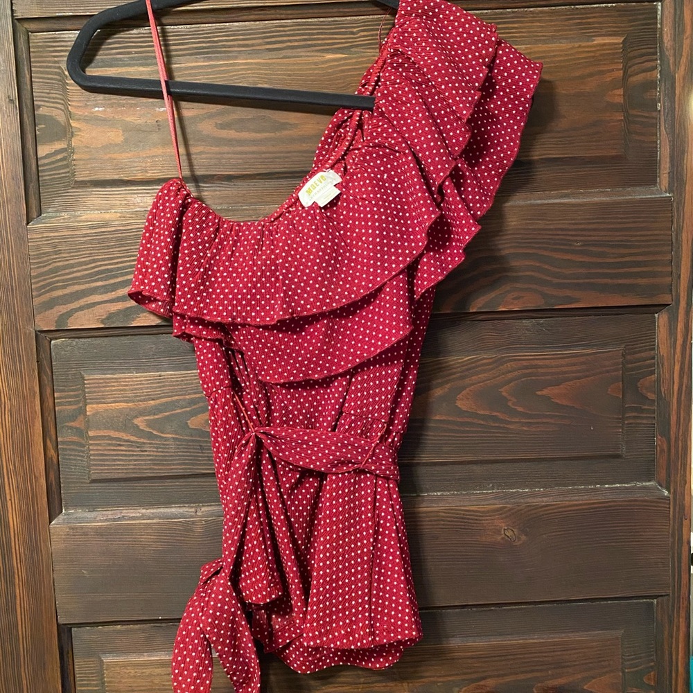 One-shouldered ruffle top by Maeve